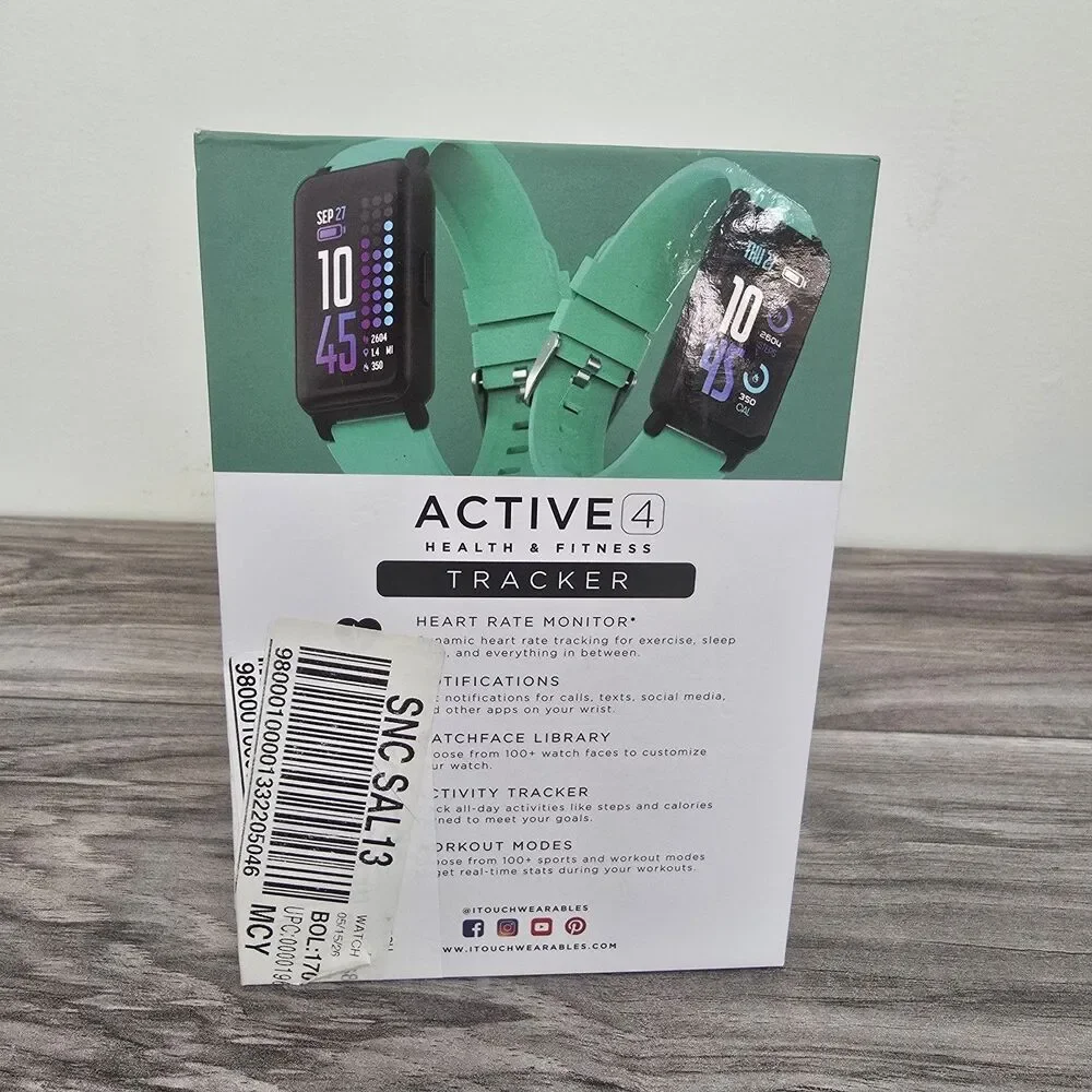 NEW iTouch Wearables Active 4 Unisex Black Watch/Fitness Tracker TC4S01